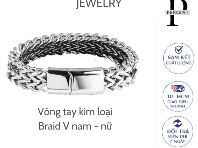 VÒNG TAY KIM LOẠI NAM, NỮ BRAID V