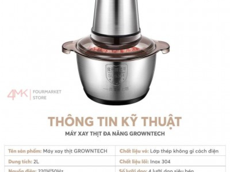 Máy Xay Thịt Cối Inox 304 Kitchen Expert 2L
