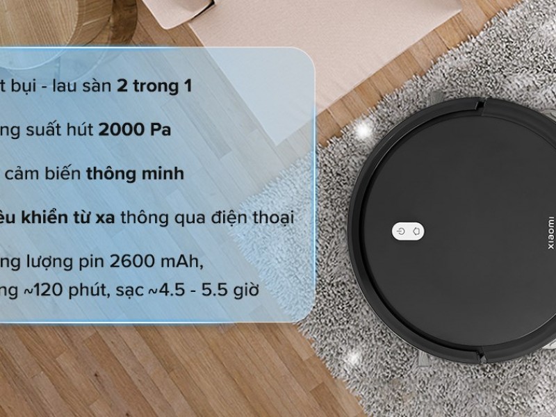 Robot hút bụi lau nhà Xiaomi Vacuum E5 - Đen
