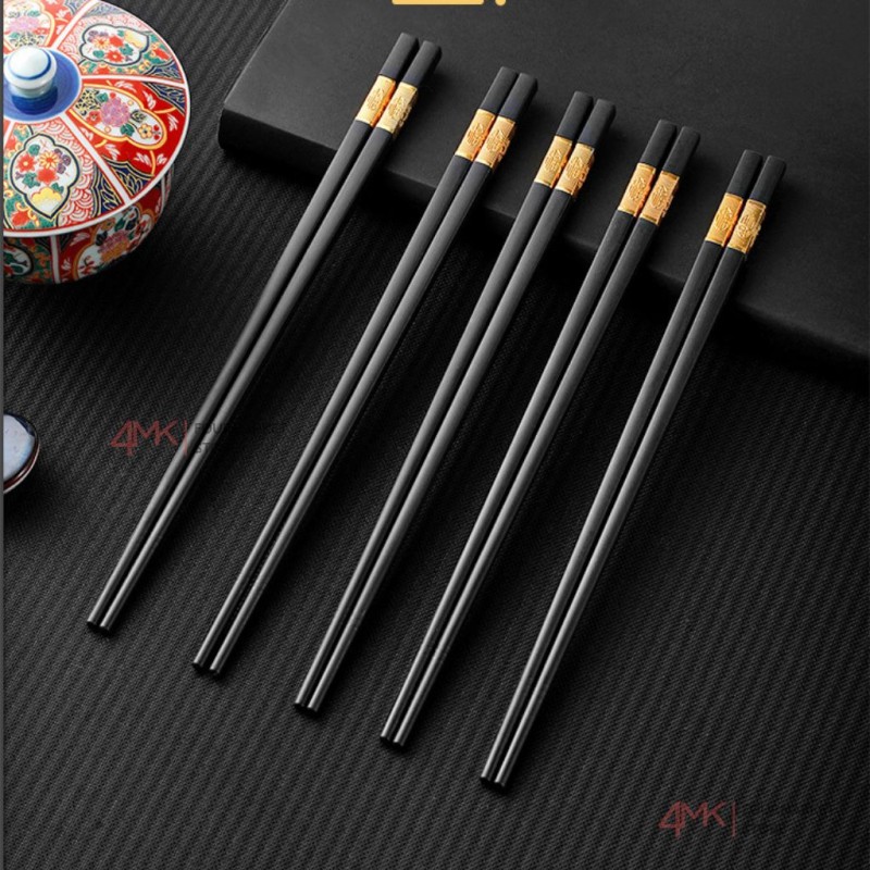 Bộ 10 đũa mạ vàng