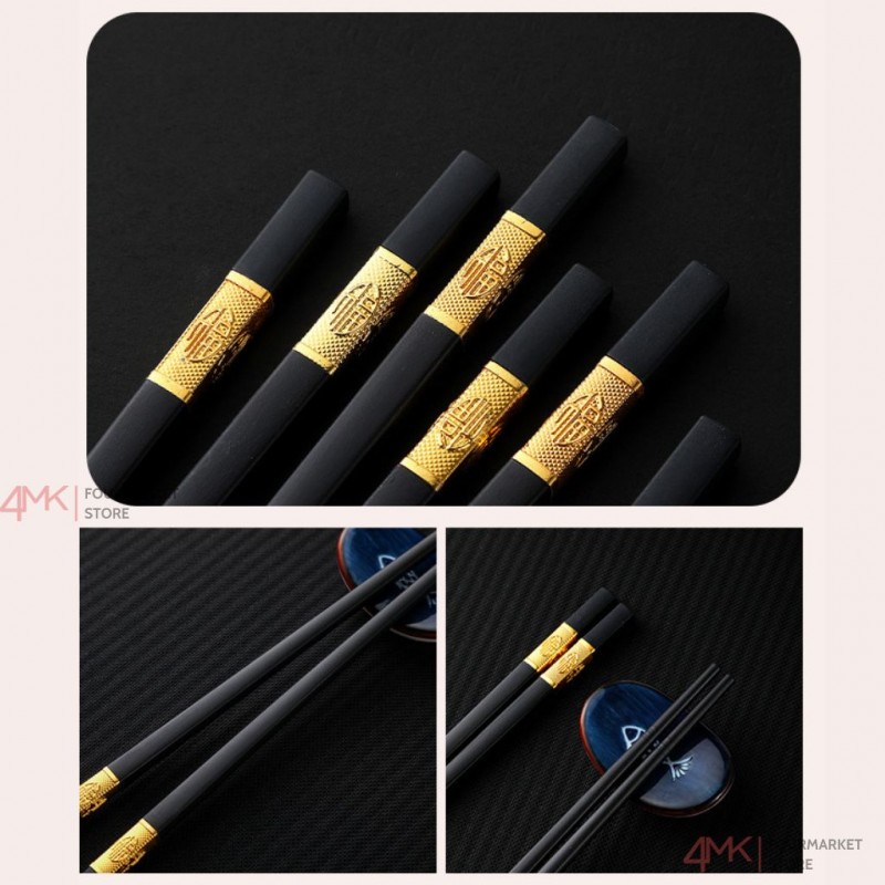 Bộ 10 đũa mạ vàng