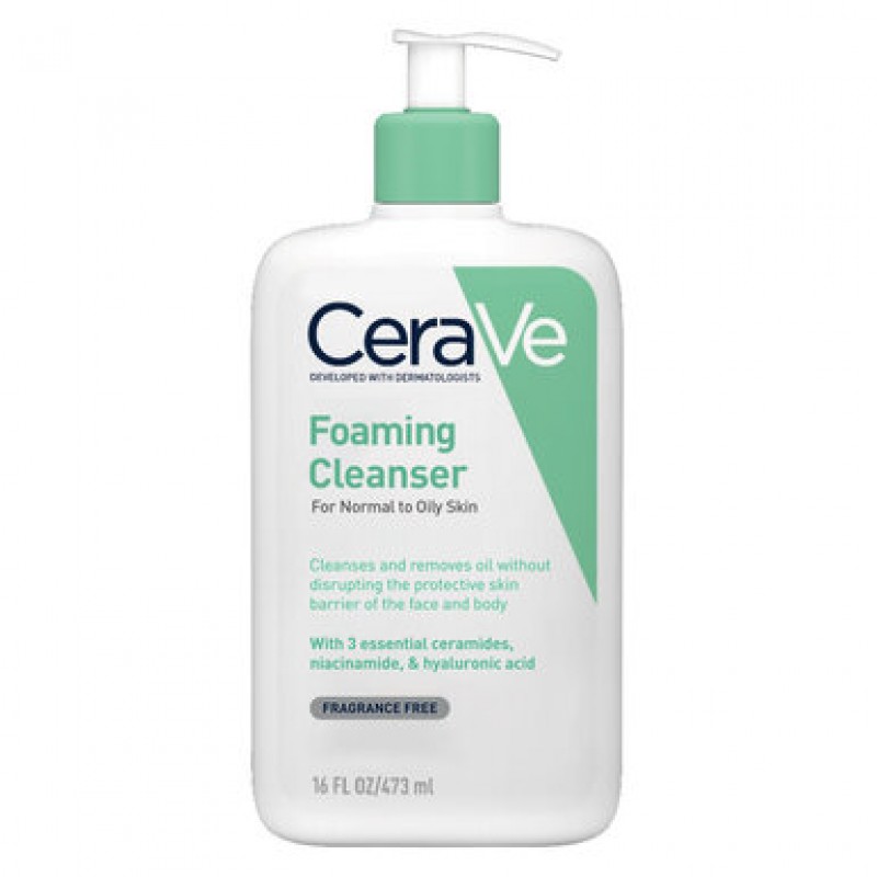Sữa Rửa Mặt CeraVe Sạch Sâu Cho Da Thường Đến Da Dầu 473ml Foaming Cleanser