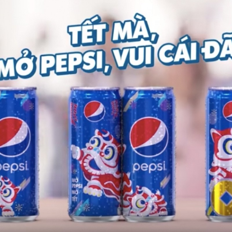 Mẫu Tết 2025- Thùng 24 lon nước ngọt Pepsi Cola Sleek 245ml