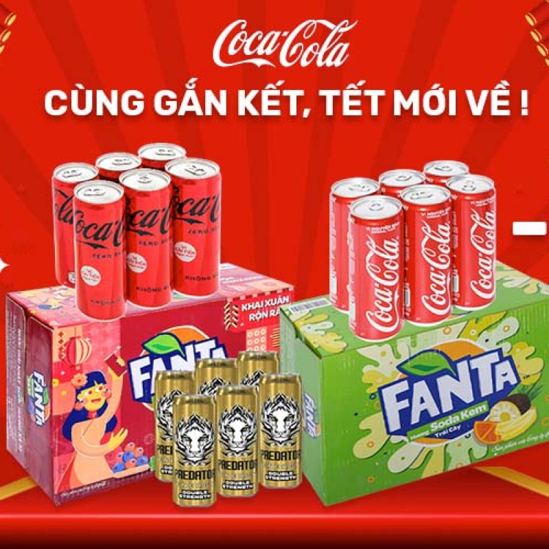 Thùng 24 lon nước ngọt Coca Cola vị nguyên bản 320ML